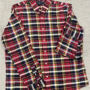 Ralph Lauren Red and Blue Casual Button Down Shirt Size XXL